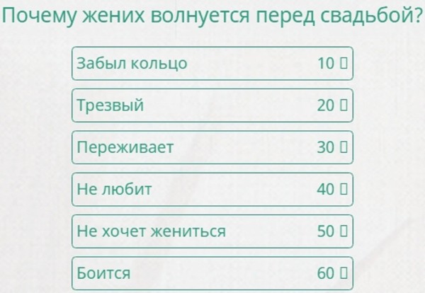 Что покупают перед свадьбой 100 к 1 андроид